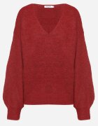 unigirl Pulover Bordeaux cu Lână și Aplicații Decorative pe Coate Norethra