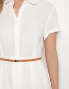 unigirl Rochie Albă de Vâscoză cu croială tip cămașă cu curea subțire Fillamea