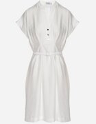 unigirl Rochie Albă din Viscoză cu croială evazată cu curea Sepina