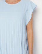 unigirl Rochie Albastră Plisată cu Mânecă Scurtă Nlea