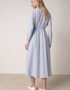 unigirl Rochie albastră tip cămașă din Viscoză cu drapaj decorativ în talie Batena