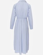 unigirl Rochie albastră tip cămașă din Viscoză cu drapaj decorativ în talie Batena