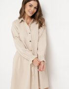 unigirl Rochie Bej Lejeră tip cămașă Momessa