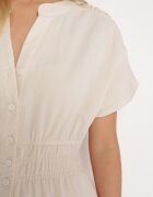 unigirl Rochie Bejă Tip Cămașă cu Viscoză și Elastic în Talie Încheiată cu Nasturi Dillea