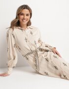 unigirl Rochie-cămașă Bej din viscoză cu cordon Telandora