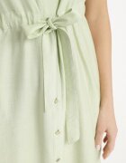 unigirl Rochie Cămașă din Vâscoză Evazată Verde cu Curea Textilă Katessae