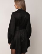 unigirl Rochie-cămașă în stil utility cu textură de piele întoarsă Nirette Neagră