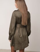 unigirl Rochie-cămașă în stil utility cu textură de piele întoarsă Nirette Verde închis