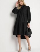 unigirl Rochie cămașă neagră din bumbac cu croi evazat Olenias