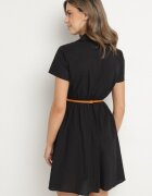 unigirl Rochie cămașă Neagră Din bumbac cu o curelușă Wenilise