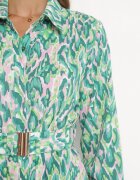 unigirl Rochie cămașă verde Midi cu curea elastică cu imprimeu abstract Demoni