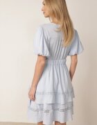 unigirl Rochie de vară din viscoză croi evazat cu mâneci bufante Aikede Albastru deschis