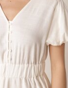 unigirl Rochie de vară din viscoză croi evazat cu mâneci bufante Aikede Bej
