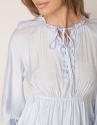 unigirl Rochie de vară din viscoză în stil Boho cu volănașe și tip cravată Barpea Albastru deschis