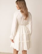 unigirl Rochie de vară din viscoză în stil Boho cu volănașe și tip cravată Barpea Bej