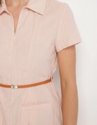 unigirl Rochie din bumbac tip cămașă Roz cu cordon Wenilise
