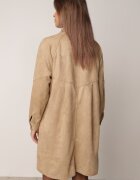 unigirl Rochie din velur cu croială de cămașă și nasturi decorativi Aplenia Bej