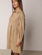 unigirl Rochie din velur cu croială de cămașă și nasturi decorativi Aplenia Bej