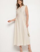 unigirl Rochie Din viscoză Bej Cu croială evazată Lirice