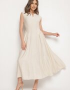unigirl Rochie Din viscoză Bej Cu croială evazată Lirice