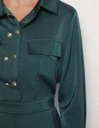 unigirl Rochie Evazată Verde cu croi de cămașă cu imitație de buzunare și elastic în talie Rizza