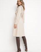 unigirl Rochie midi bej cu elastic în talie și curea suplimentară cu cataramă Zawadi