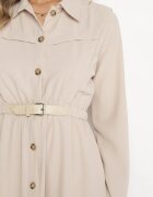 unigirl Rochie midi bej cu elastic în talie și curea suplimentară cu cataramă Zawadi