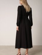 unigirl Rochie Neagră de Viscoză cu Croială Cloș cu Curea cu Cataramă Arilesse