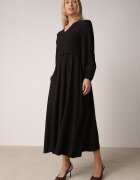 unigirl Rochie Neagră de Viscoză cu Croială Cloș cu Curea cu Cataramă Arilesse