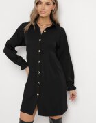 unigirl Rochie Neagră Lejeră Tip Cămașă Momessa