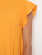 unigirl Rochie Portocalie Plisată cu Mânecă Scurtă Nlea