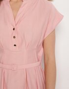 unigirl Rochie Roz din Viscoză cu croială evazată cu cordon Sepina