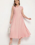 unigirl Rochie Roz din Viscoză cu croială evazată Lirice