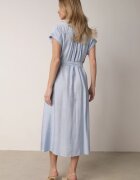 unigirl Rochie tip cămașă albastră cu nasturi cu centură din material în talie Qisofia