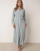 unigirl Rochie tip cămașă Albastră Descheiabilă cu mâneci reglabile Grimoire