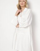 unigirl Rochie tip cămașă din bumbac albă cu croi evazat Olenias