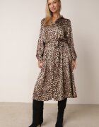 unigirl Rochie Tip cămașă Midi Maro cu imprimeu leopard Chaitra
