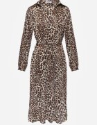 unigirl Rochie Tip cămașă Midi Maro cu imprimeu leopard Chaitra