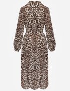 unigirl Rochie Tip cămașă Midi Maro cu imprimeu leopard Chaitra