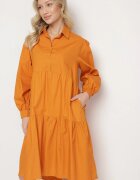 unigirl Rochie tip cămașă Portocalie Din bumbac Cu croi evazat Olenias