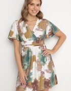 unigirl Rochie Verde cu Viscoză și Decolteu Petrecut Soledia