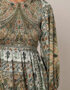 unigirl Rochie Verde în Stil Boho cu Croi Evazat și Mâneci Bufante Ertiana