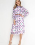 unigirl Rochie Violetă Tip cutie Midi cu plisare și curea Neromeda