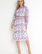 unigirl Rochie Violetă Tip cutie Midi cu plisare și curea Neromeda