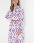 unigirl Rochie Violetă Tip cutie Midi cu plisare și curea Neromeda