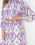 unigirl Rochie Violetă Tip cutie Midi cu plisare și curea Neromeda