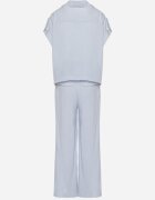 unigirl Set Albastru Din viscoză Cămașă cu Buzunare Decorative și Pantaloni Rinesella