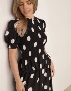 unigirl Set de vară din viscoză: fustă și bluză cu volane și mâneci bufante Timiopis Negru