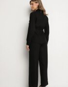 unigirl Set Negru din Viscoză Cămașă strânsă în talie și Pantaloni Largi Divellara