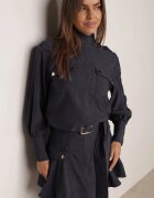 unigirl Set stil utility din viscoză: cămașă oversize și fustă evazată Pileni Bleumarin